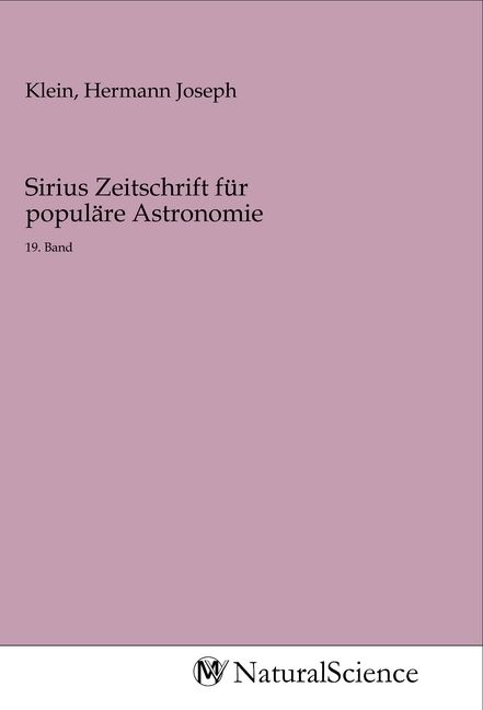 Produktbild: Sirius Zeitschrift f&uuml;r popul&auml;re Astronomie