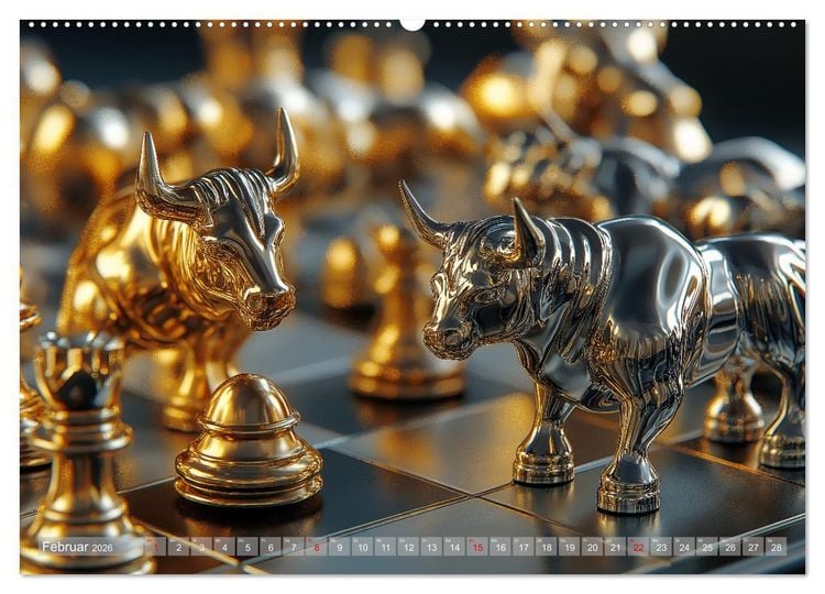 Produktbild: B&ouml;rsenkalender &ndash; der Kalender f&uuml;r Aktien, Trader und B&ouml;rsenprofis. (Wandkalender 2026 DIN A2 quer), CALVENDO Monatskalender