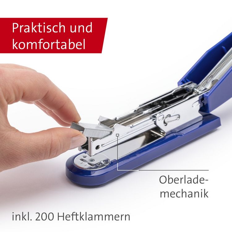 Produktbild: Heftger&auml;t B 2, bis 25 Blatt blau, Oberlademechanik
