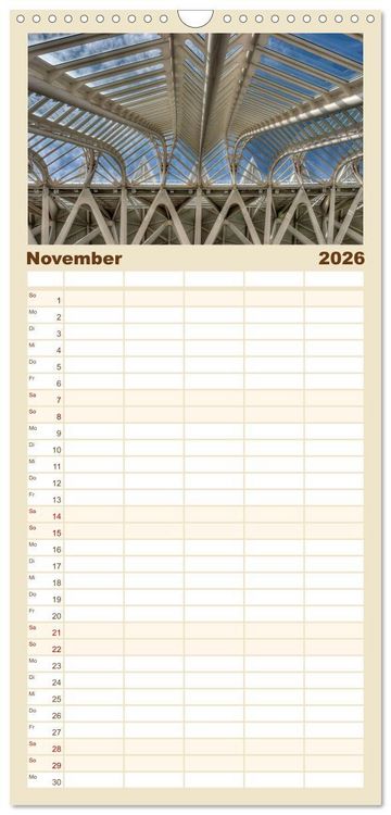 Produktbild: Familienplaner 2026 - Moderne Architektur in Valencia mit 5 Spalten (Wandkalender, 21 x 45 cm) CALVENDO