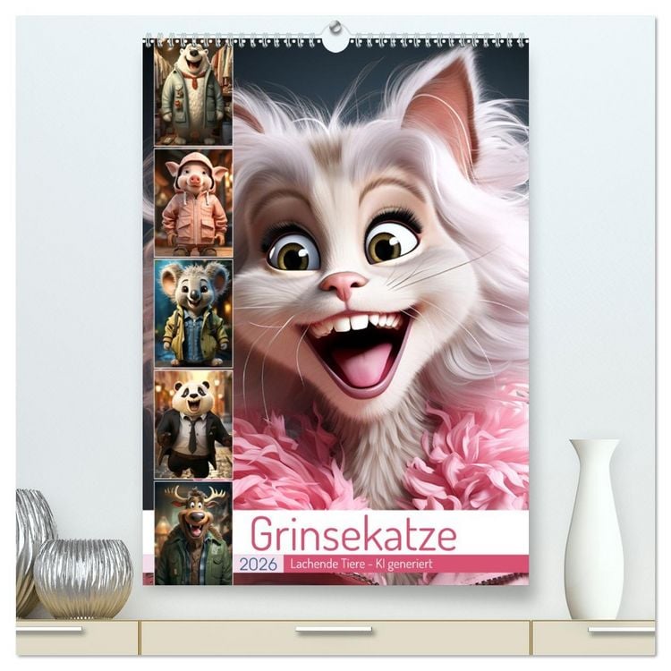 Produktbild: Grinsekatze (hochwertiger Premium Wandkalender 2026 DIN A2 hoch), Kunstdruck in Hochglanz
