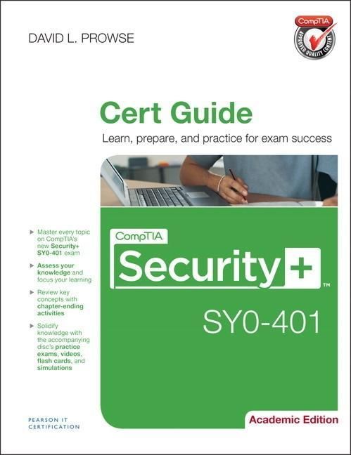 Produktbild: Comptia Security+ Sy0-401 Cert Guide, Academic Edition