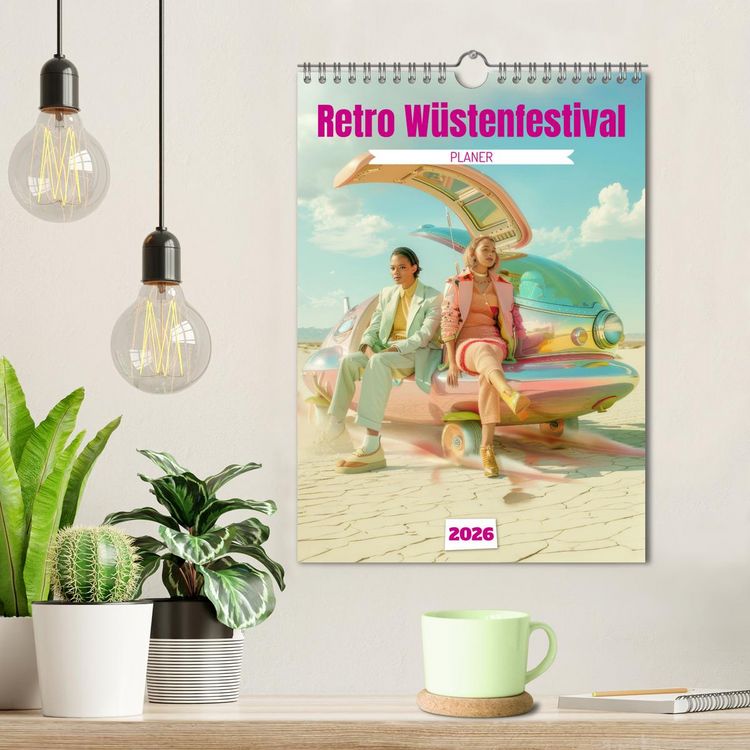 Produktbild: Retro W&uuml;stenfestival - Planer (Wandkalender 2026 DIN A4 hoch), CALVENDO Monatskalender