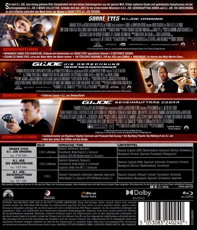 Produktbild: G.I. Joe - 3 Movie Collection [3 BRs]