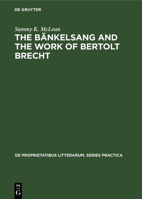 Produktbild: The B&auml;nkelsang and the work of Bertolt Brecht