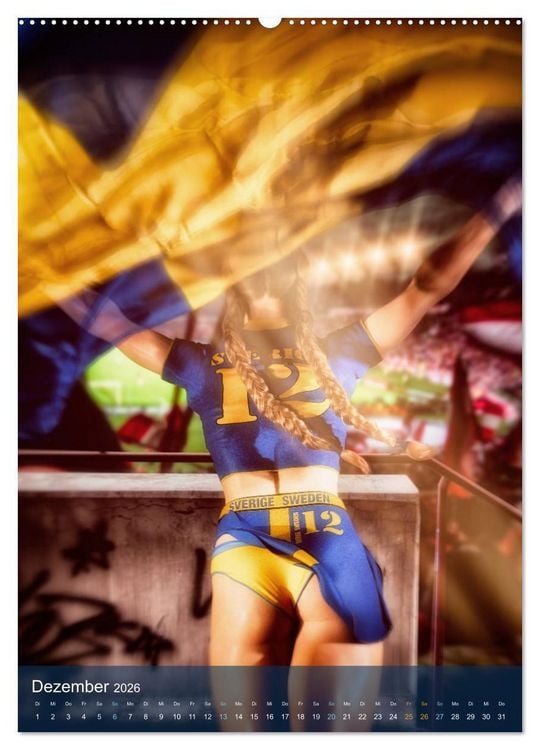 Produktbild: SEXY FUSSBALLFANS - DIE HEISSESTEN FAN-GIRLS DER WELT (hochwertiger Premium Wandkalender 2026 DIN A2 hoch), Kunstdruck in Hochglanz