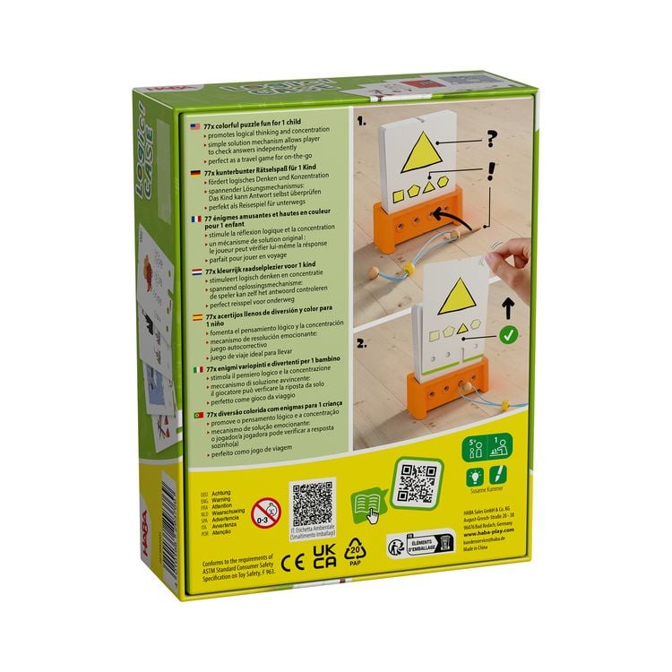 Produktbild: HABA 2013042001 - Logic! CASE SOLO-Challenge 5+, 77x R&auml;tselspa&szlig;, Denkspiel, Starter Set