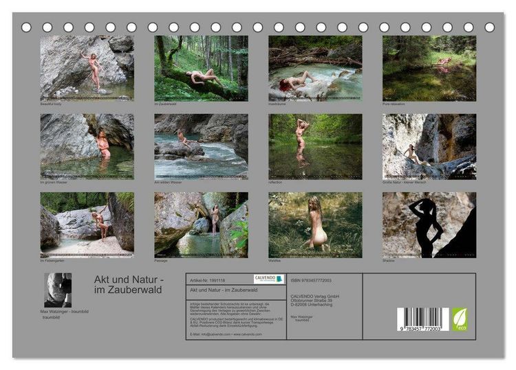 Produktbild: Akt und Natur - im Zauberwald (Tischkalender 2026 DIN A5 quer), CALVENDO Monatskalender