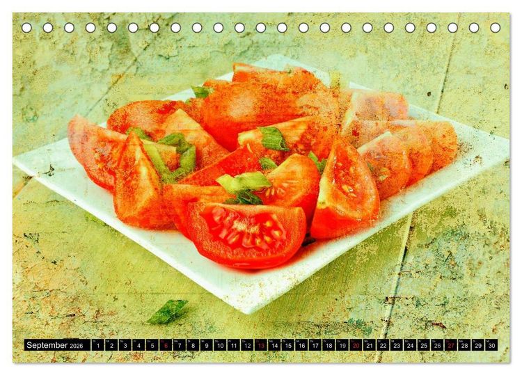 Produktbild: Italian Food - Vintage Design (Tischkalender 2026 DIN A5 quer), CALVENDO Monatskalender