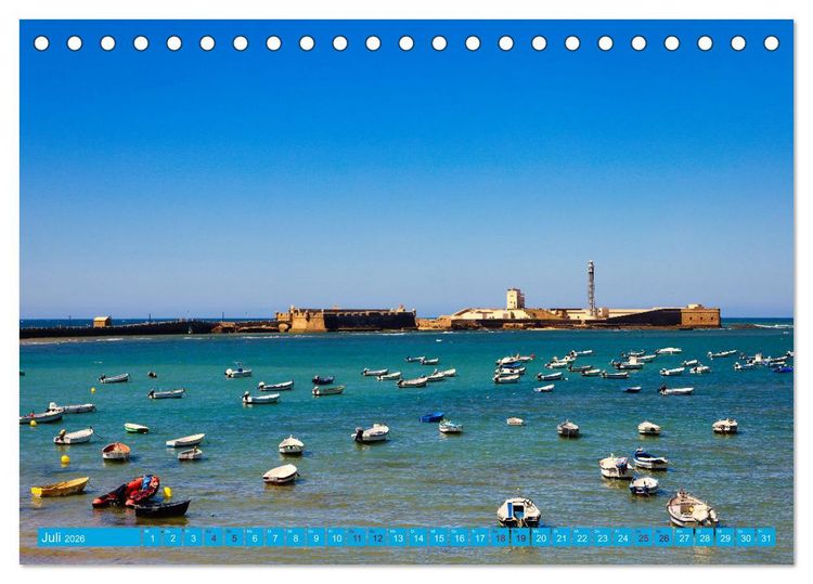 Produktbild: C&aacute;diz Sp&uuml;re die frische Meeresbrise (Tischkalender 2026 DIN A5 quer), CALVENDO Monatskalender