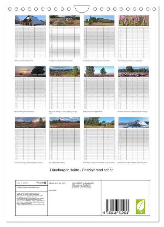 Produktbild: L&uuml;neburger Heide - Faszinierend sch&ouml;n (Wandkalender 2026 DIN A4 hoch), CALVENDO Monatskalender