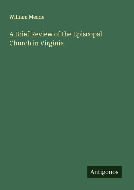 Produktbild: A Brief Review of the Episcopal Church in Virginia