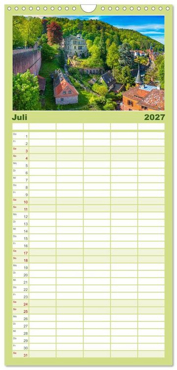 Produktbild: Familienplaner 2027 - Heidelberg - Stadt der Romantik mit 5 Spalten (Wandkalender, 21 x 45 cm) CALVENDO