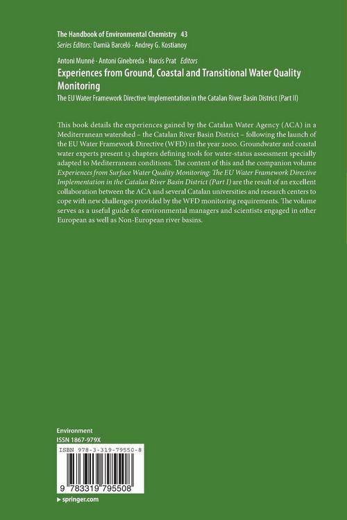 Produktbild: Experiences from Ground, Coastal and Transitional Water Quality Monitoring