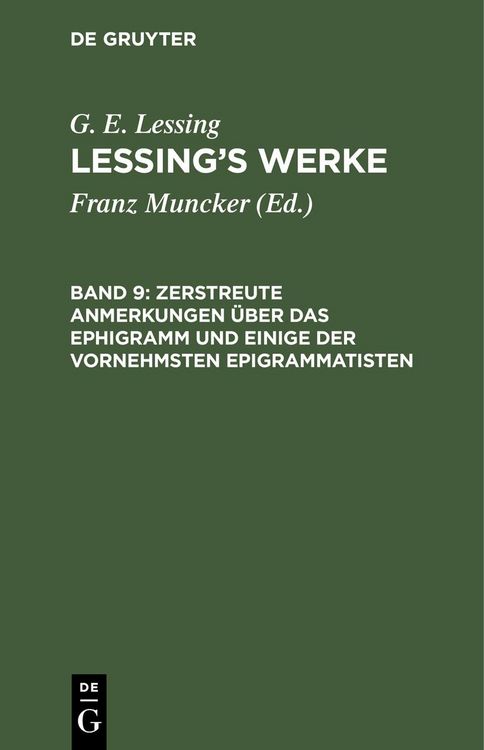 Produktbild: Zerstreute Anmerkungen &uuml;ber das Ephigramm und einige der vornehmsten Epigrammatisten