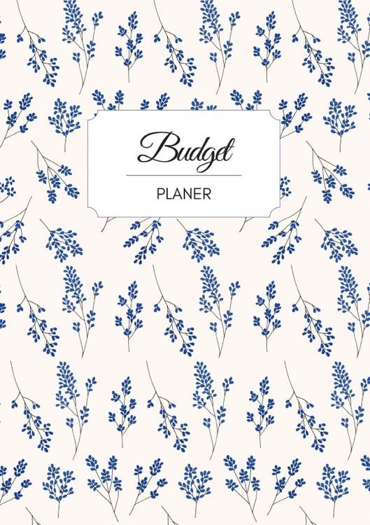 Produktbild: Budget Planer deutsch A5 Blumen blau wei&szlig; floral | undatiert 1 Jahr |