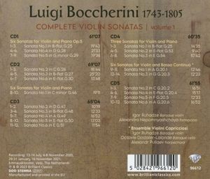 Produktbild: Boccherini:Complete Violin Sonatas,Vol.1