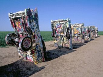 Produktbild: CALVENDO Puzzle Cadillac Ranch, bei Amarillo, Texas | 1000 Teile Lege-Gr&ouml;&szlig;e 64x48cm Foto-Puzzle f&uuml;r gl&uuml;ckliche Stunden