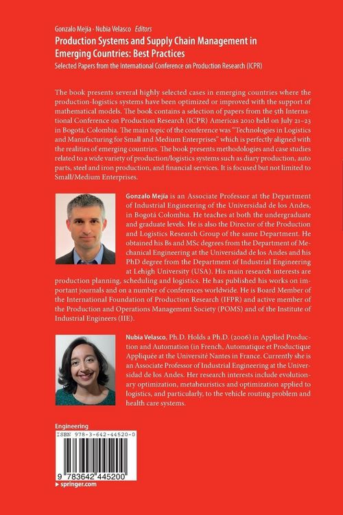 Produktbild: Production Systems and Supply Chain Management in Emerging Countries: Best Practices
