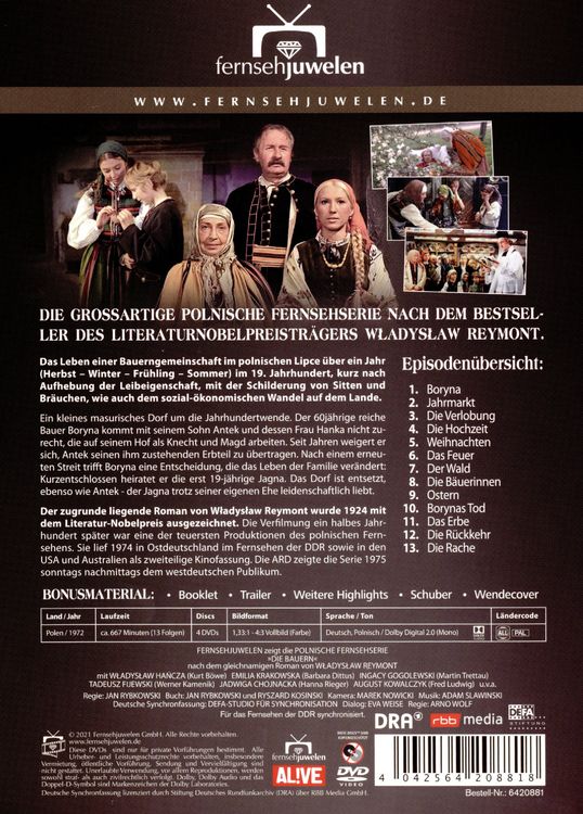 Produktbild: Die Bauern - Die komplette Serie: Teil 1-13 (Filmjuwelen) [4 DVDs]