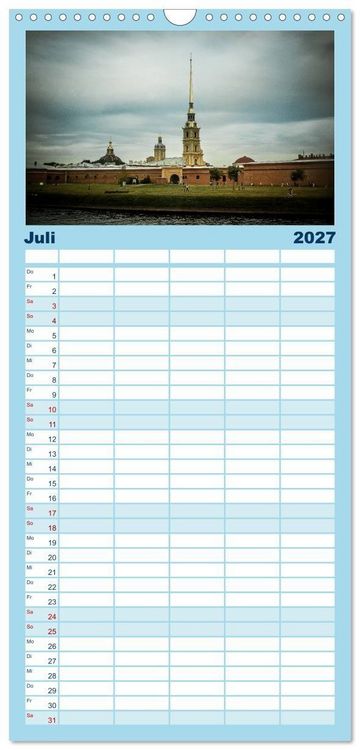 Produktbild: Familienplaner 2027 - Sankt Petersburg - "Venedig des Nordens" mit 5 Spalten (Wandkalender, 21 x 45 cm) CALVENDO