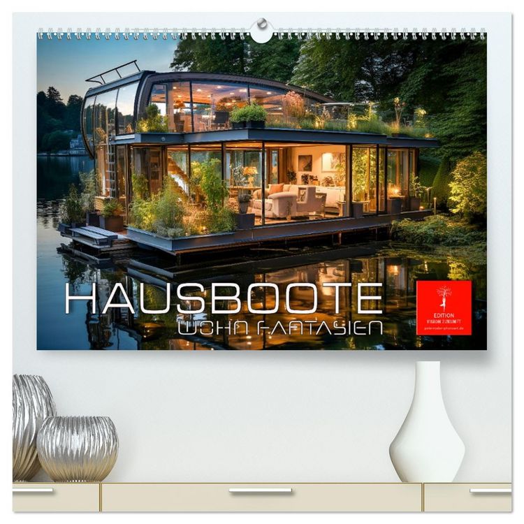 Produktbild: Hausboote Wohn Fantasien (hochwertiger Premium Wandkalender 2026 DIN A2 quer), Kunstdruck in Hochglanz