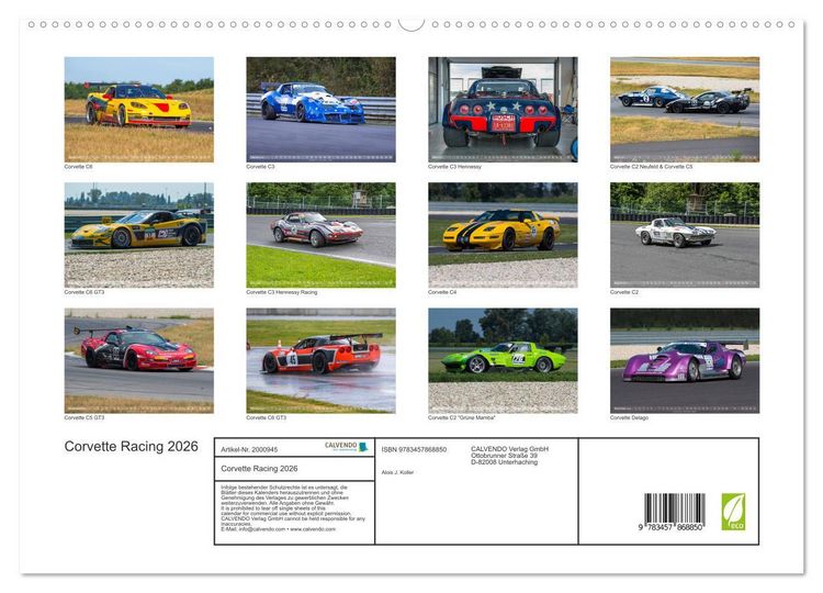 Produktbild: Corvette Racing 2026 (Wandkalender 2026 DIN A2 quer), CALVENDO Monatskalender