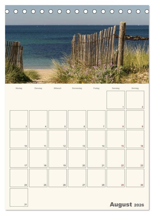 Produktbild: Sommertage in der Bretagne (Tischkalender 2026 DIN A5 hoch), CALVENDO Monatskalender