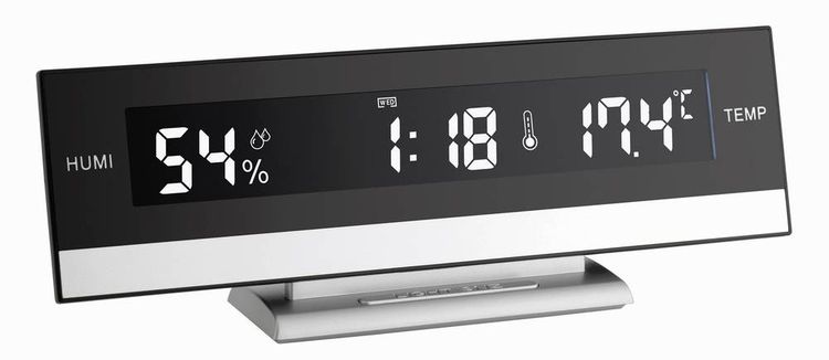 Produktbild: TFA Dostmann 60.2011 Quarz Wecker Schwarz, Silber