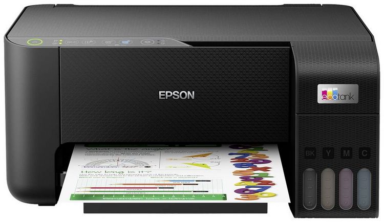 Produktbild: Epson EcoTank ET-2860 Inkjet MFP Multifunktionsdrucker Tintenstrahl Farbe A4 Drucker, Scanner, Kopierer Duplex, Tintentank-System, USB, WLAN