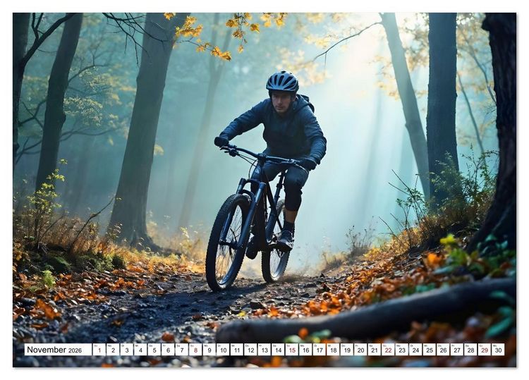 Produktbild: Elemental Ride. Mountainbike-Action durch Schnee, Matsch, Sonne und Laub (Tischkalender 2026 DIN A5 quer), CALVENDO Monatskalender