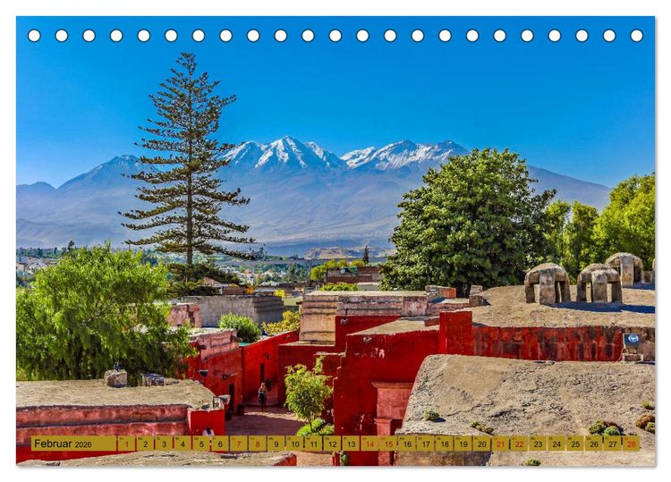 Produktbild: Urlaub in Peru (Tischkalender 2026 DIN A5 quer), CALVENDO Monatskalender