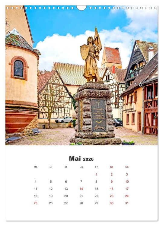 Produktbild: Eguisheim - Postkartenidylle (Wandkalender 2026 DIN A3 hoch), CALVENDO Monatskalender