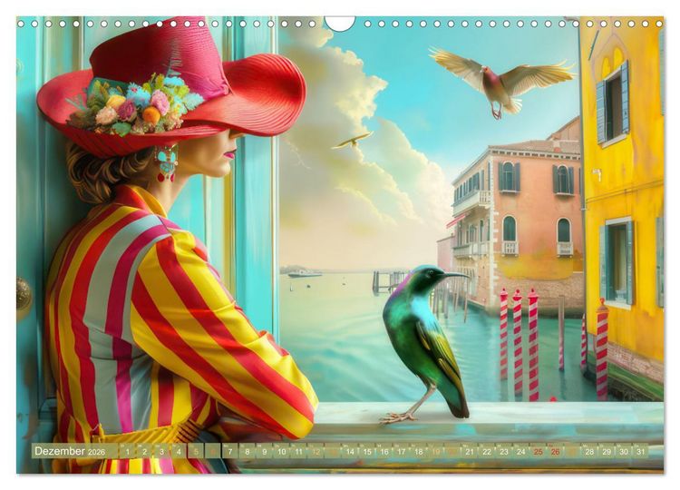 Produktbild: Wundervoll surreale venezianische Szenerien (Wandkalender 2026 DIN A3 quer), CALVENDO Monatskalender