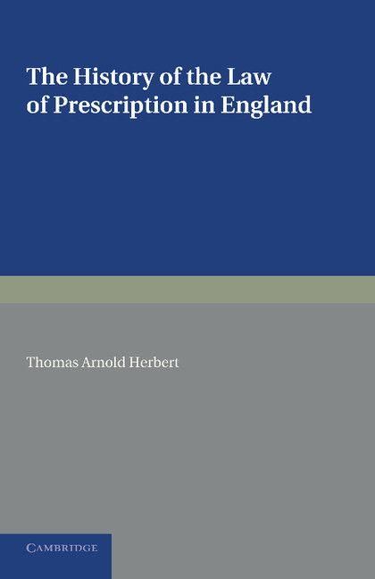 Produktbild: The History of the Law of Prescription in England