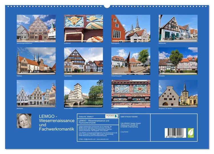 Produktbild: LEMGO - Weserrenaissance und Fachwerkromantik (hochwertiger Premium Wandkalender 2026 DIN A2 quer), Kunstdruck in Hochglanz