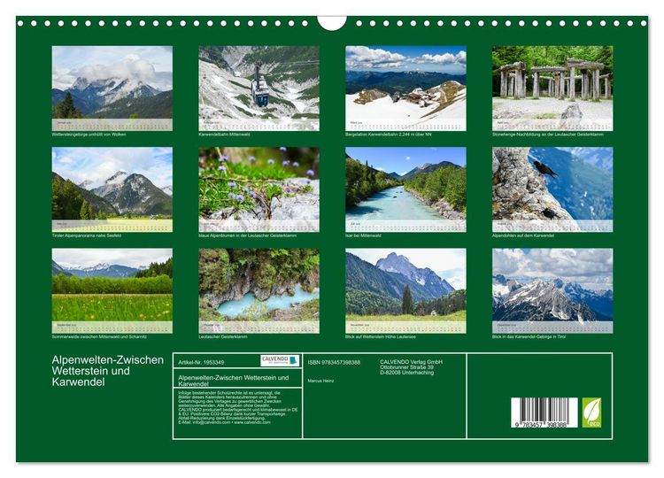 Produktbild: Alpenwelten-Zwischen Wetterstein und Karwendel (Wandkalender 2026 DIN A3 quer), CALVENDO Monatskalender