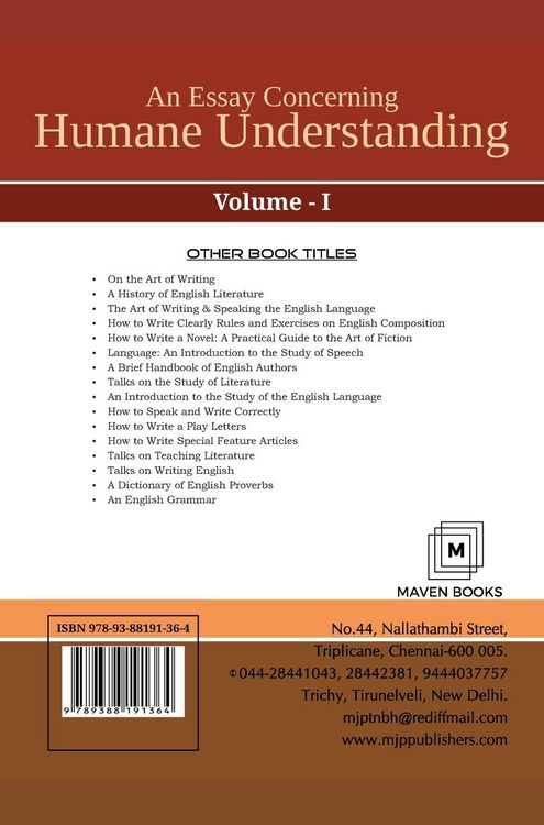 Produktbild: An Essay Concerning Humane Understanding Vol I