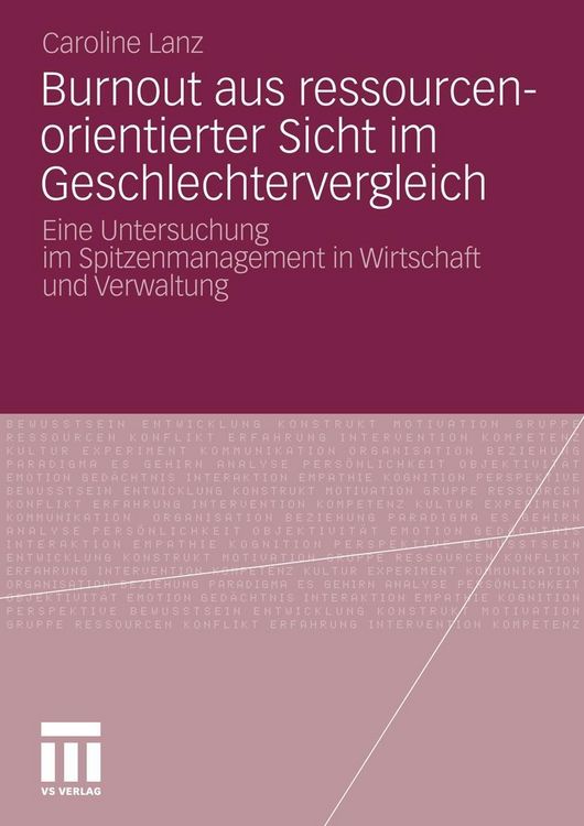 Produktbild: Burnout aus ressourcenorientierter Sicht im Geschlechtervergleich