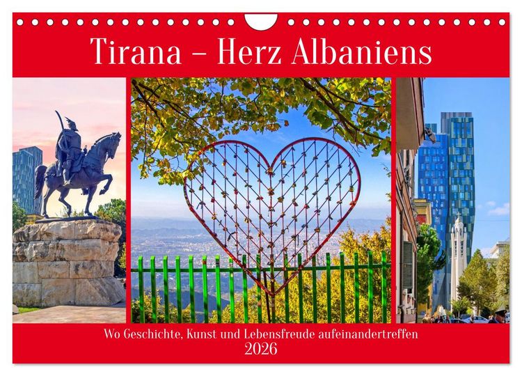 Produktbild: Tirana - Herz Albaniens (Wandkalender 2026 DIN A4 quer), CALVENDO Monatskalender