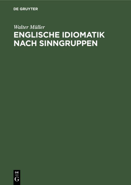 Produktbild: Englische Idiomatik nach Sinngruppen