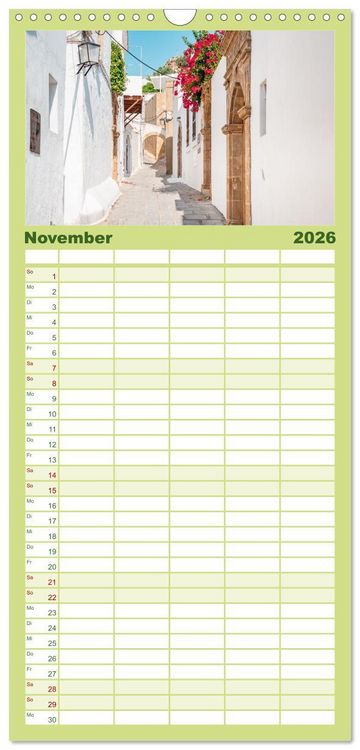 Produktbild: Familienplaner 2026 - Rhodos - Die Highlights der Insel mit 5 Spalten (Wandkalender, 21 x 45 cm) CALVENDO