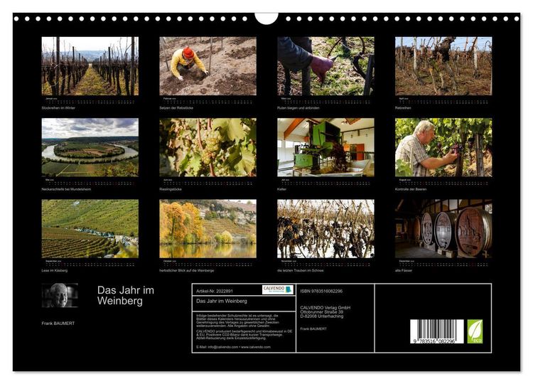 Produktbild: Das Jahr im Weinberg (Wandkalender 2026 DIN A3 quer), CALVENDO Monatskalender