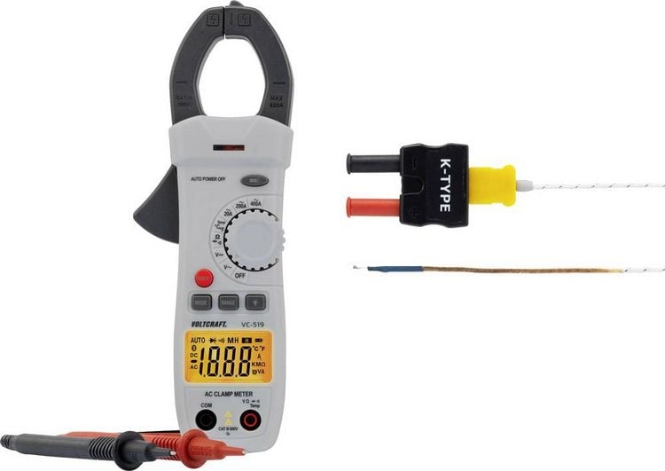 Produktbild: VOLTCRAFT VC-519 Stromzange digital CAT III 600V Anzeige (Counts): 2000