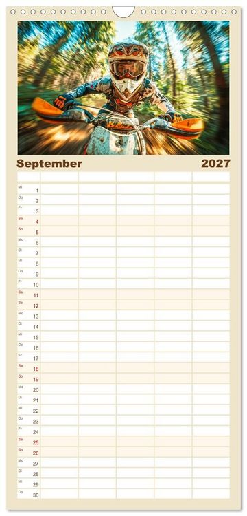 Produktbild: Familienplaner 2027 - MX - Motocross - Impressionen mit 5 Spalten (Wandkalender, 21 x 45 cm) CALVENDO