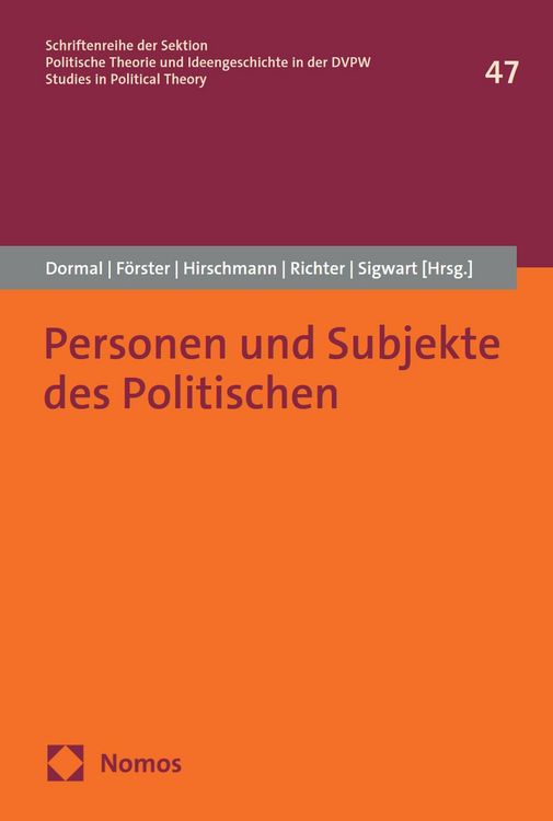 Produktbild: Personen und Subjekte des Politischen