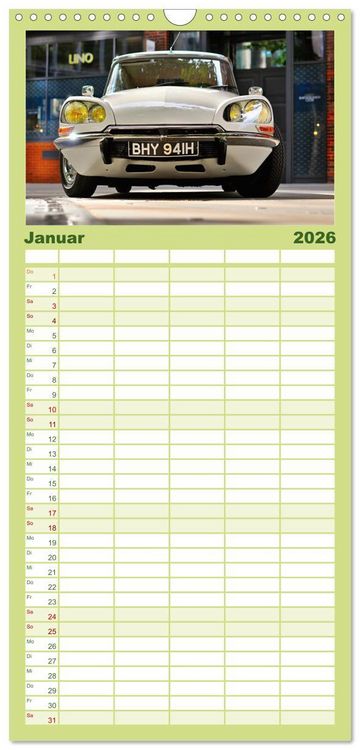 Produktbild: Familienplaner 2026 - Automobile Tr&auml;ume der 70er mit 5 Spalten (Wandkalender, 21 x 45 cm) CALVENDO