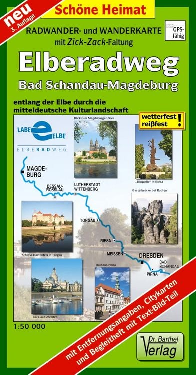 Produktbild: Radwanderkarte Elberadweg Bad Schandau - Magdeburg
