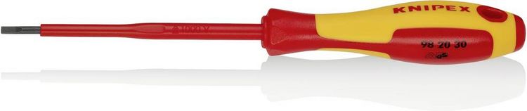 Produktbild: Knipex VDE VDE Schlitz-Schraubendreher Klingenbreite: 3 mm Klingenl&auml;nge: 100 mm DIN EN 60900