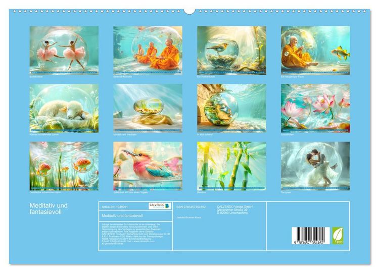 Produktbild: Meditativ und fantasievoll (hochwertiger Premium Wandkalender 2026 DIN A2 quer), Kunstdruck in Hochglanz